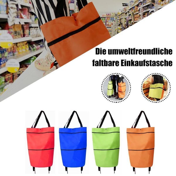 🔥🔥Last Day Promotion Only £11.99 ‼️🛒2-in-1 Foldable Shopping Cart✨Portable Lightweight Grocery Trolley