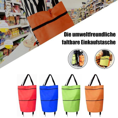 🔥🔥Last Day Promotion Only £11.99 ‼️🛒2-in-1 Foldable Shopping Cart✨Portable Lightweight Grocery Trolley