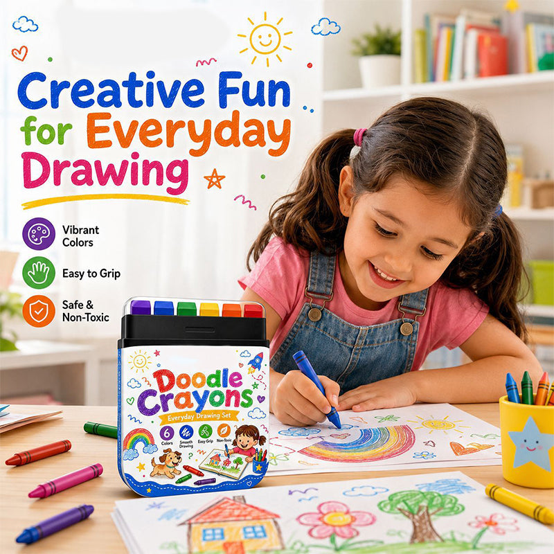 Erasable Kids Crayons 6 Colors Safe Toddler