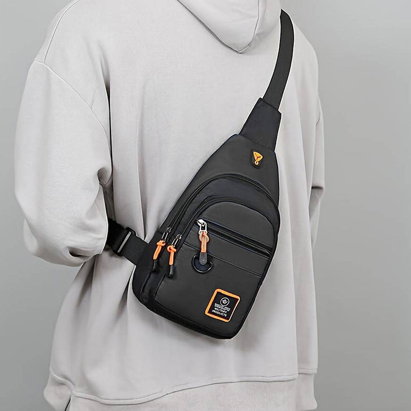 🎒50% RABATT! Vanntett skulderveske med flere lommer & hodetelefonutgang
