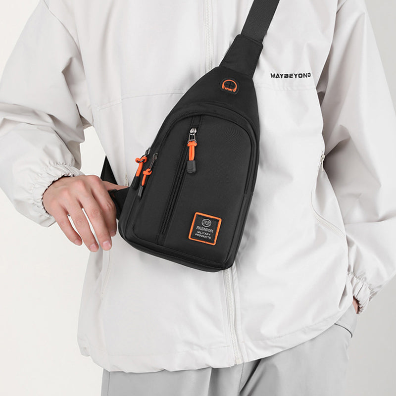 🎒50% RABATT! Vanntett skulderveske med flere lommer & hodetelefonutgang