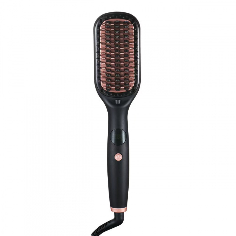 Negative Ion Hair Straightener Brush with LCD Display