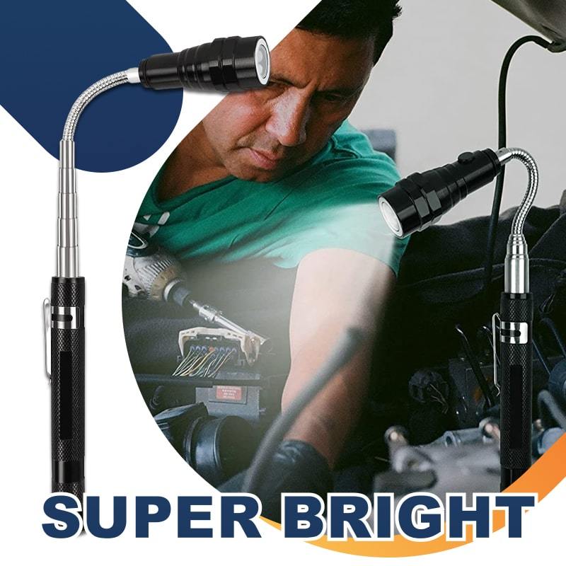 🔦 Multifunction Telescopic Magnetic Flashlight | 50% OFF 🔥 360° Flexible Neck, Durable Alloy, Repair Tool, and Ideal Gift