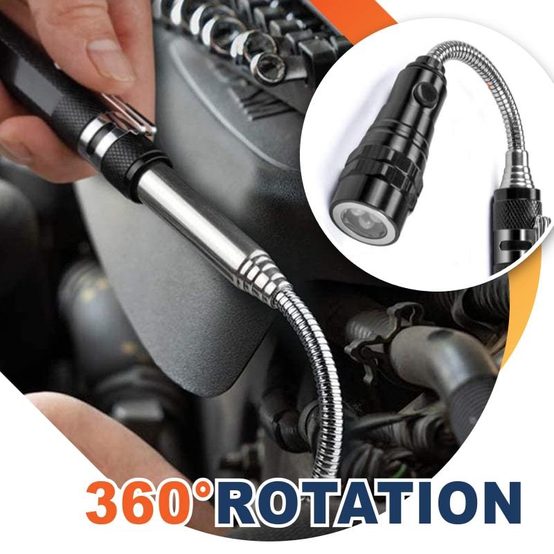 🔦 Multifunction Telescopic Magnetic Flashlight | 50% OFF 🔥 360° Flexible Neck, Durable Alloy, Repair Tool, and Ideal Gift