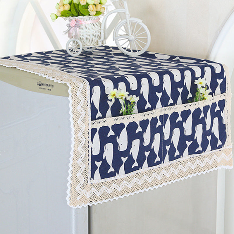 💖LAST DAY SALE!!💖✨Cotton Linen Refrigerator Dust Cover with Pockets