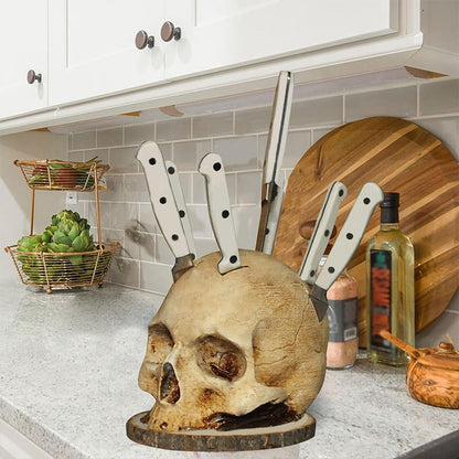 Creative skull-shaped knife holder made of resin