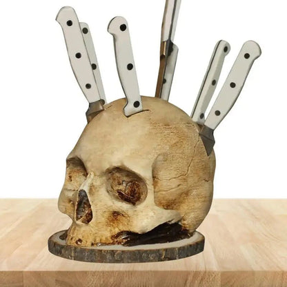 Creative skull-shaped knife holder made of resin