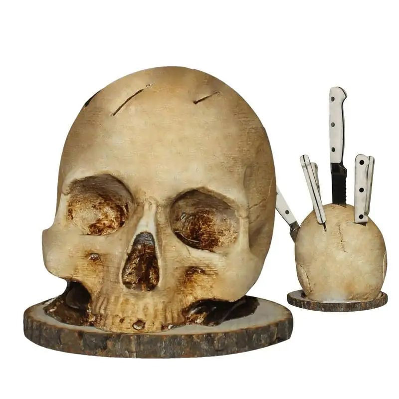 Creative skull-shaped knife holder made of resin