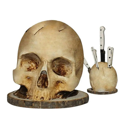 Creative skull-shaped knife holder made of resin