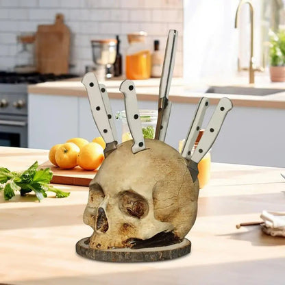 Creative skull-shaped knife holder made of resin