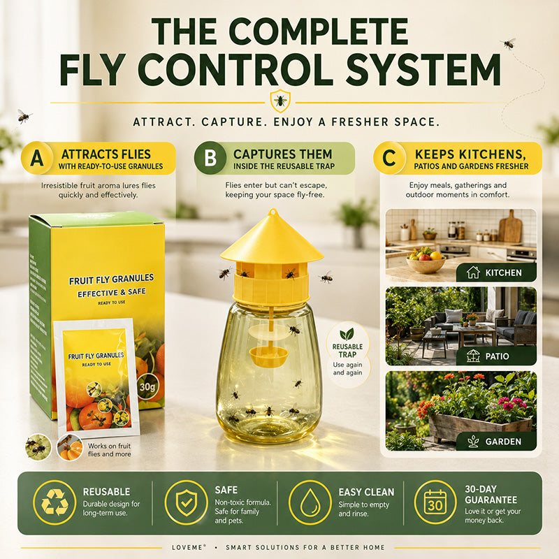 Hanging fly trap for indoor and outdoor use