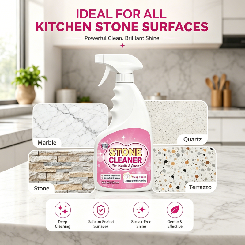 ✨ Stone cleaner & polish – removes stains, adds shine, fresh floral scent!