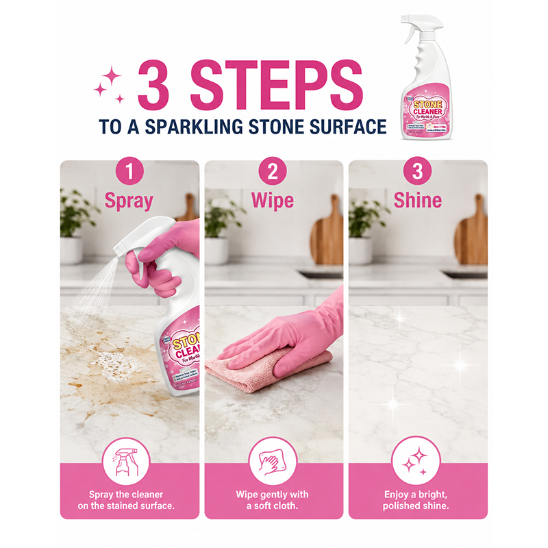 ✨ Stone cleaner & polish – removes stains, adds shine, fresh floral scent!