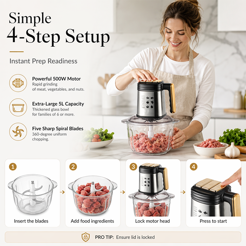 Stainless Steel Electric Food Processor