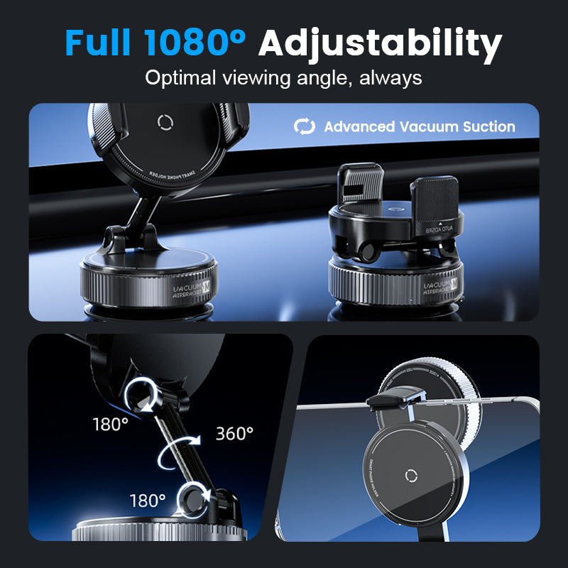 ✨💪Adjustable Magnetic Car Mount with Vacuum Suction Base Universal Stable Magnet Phone Stand Auto Interior Accessory
