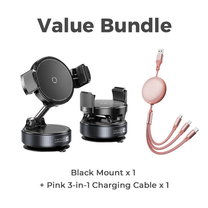 ✨💪Adjustable Magnetic Car Mount with Vacuum Suction Base Universal Stable Magnet Phone Stand Auto Interior Accessory