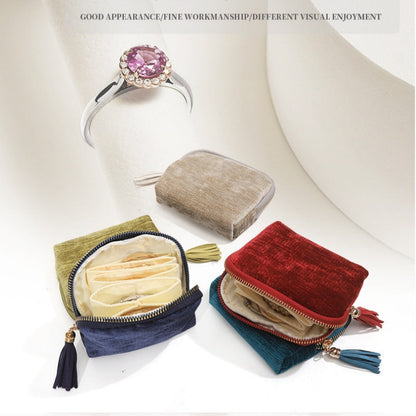 📢📢 50% OFF !! ⏰ Mini Travel Jewellery Bag with Zip – Compact, Portable & Perfect for Rings, Earrings & Necklaces ✨