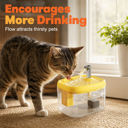 Silent Pet Drinking Dispenser with Food-Grade PET Bowl 🐾 Fresh, Flowing & Perfect for Picky Drinkers ✨