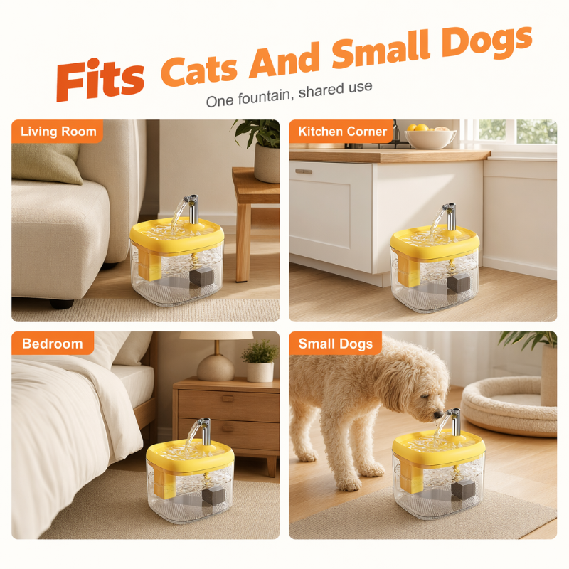 Silent Pet Drinking Dispenser with Food-Grade PET Bowl 🐾 Fresh, Flowing & Perfect for Picky Drinkers ✨