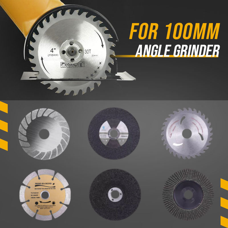 🔥Hot Sale 50% OFF🔥 Angle Grinder Cutting Stand with Protective Cover Kit – 0-45° Adjustable, 0-40mm Depth, Fits 4"-5" (100-125mm) Grinders, Iron+ABS, 11 Pcs with Dust Hose & Blades 🔧