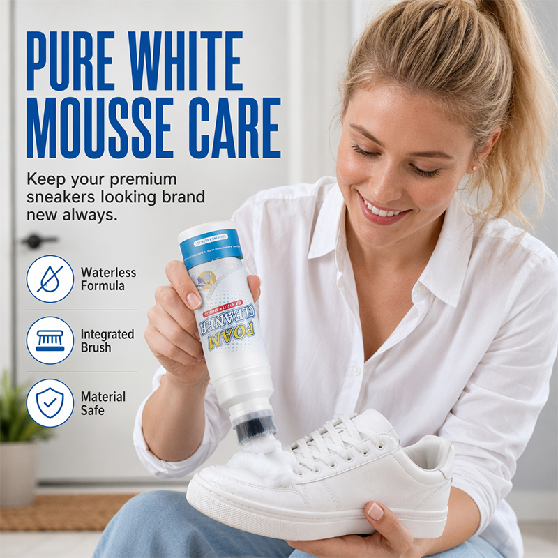 A rinse-off foam cleaner with a built-in brush head—a miracle cleaner for fabrics and furniture
