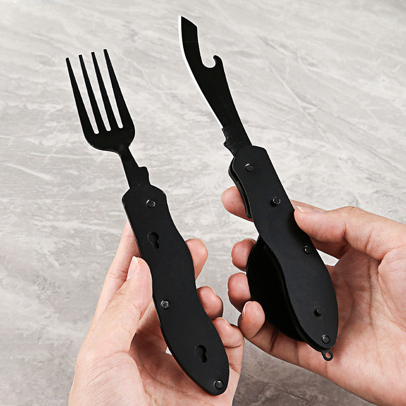 🎉🎉Surprise 50% off！🏕️Must-have for outdoor trips 🍴🥄4-In-1 Outdoor Folding Multifunctional Tableware
