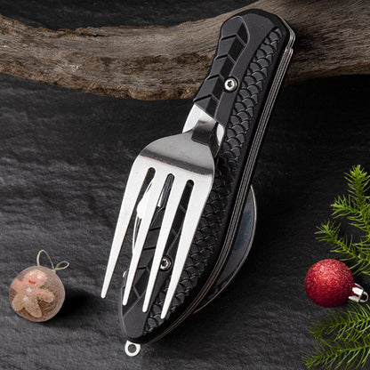 🎉🎉Surprise 50% off！🏕️Must-have for outdoor trips 🍴🥄4-In-1 Outdoor Folding Multifunctional Tableware