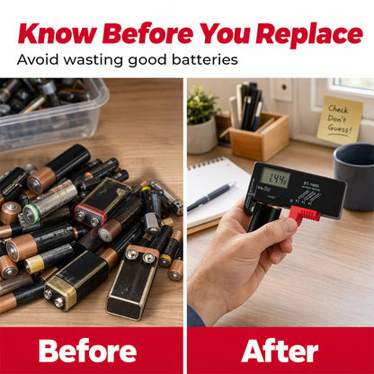 🥳2026 HOT SALE🥳💞50K+ SOLD!📊🔦 50% OFF! Digital Battery Checker – Large LCD display shows exact remaining power. Compact & portable – test before you toss! 🧪💪