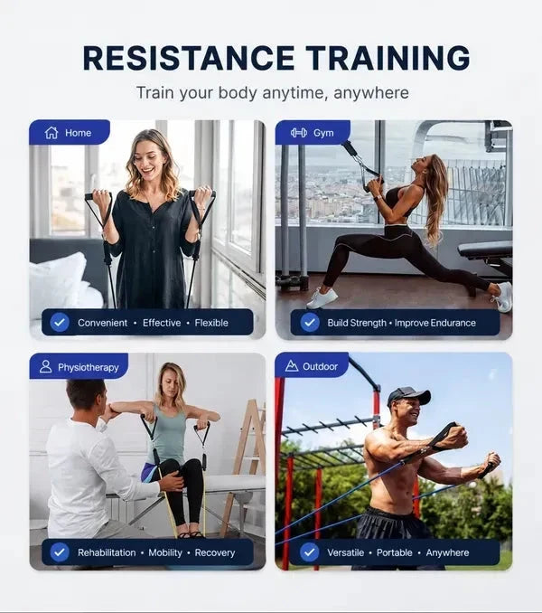 ⏳Oferta Especial por Tiempo Limitado⏰Construye el Cuerpo de Tus Sueños Sin Ir al Gimnasio | Juego de Bandas de Resistencia Ajustables para Entrenamiento Corporal Completo en Cualquier Lugar
