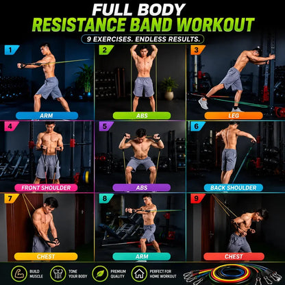 ⏳Oferta Especial por Tiempo Limitado⏰Construye el Cuerpo de Tus Sueños Sin Ir al Gimnasio | Juego de Bandas de Resistencia Ajustables para Entrenamiento Corporal Completo en Cualquier Lugar