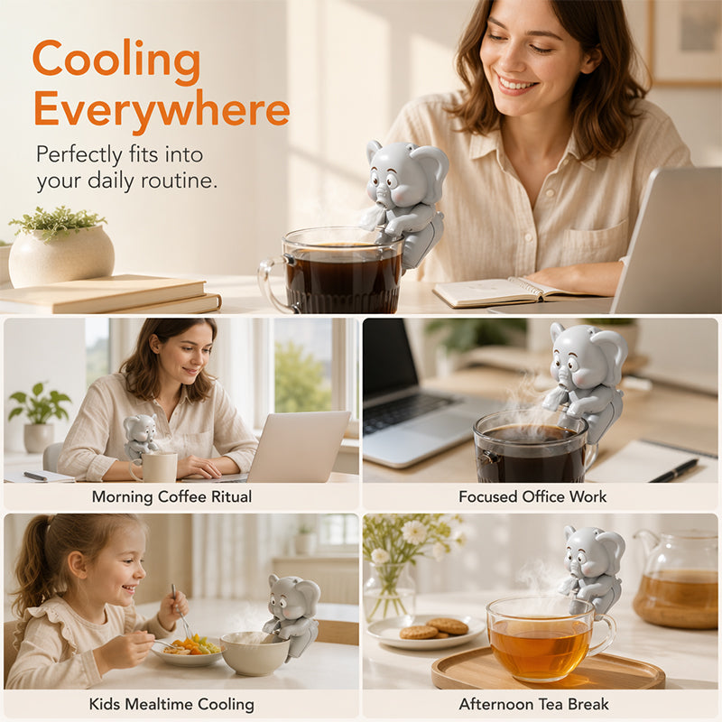 ⏳Limited-time 50% off！🌬️Naturally cools and protects your esophagus！🐘Cute Pet Cup Hanging Mini Fan🐘🦖💨