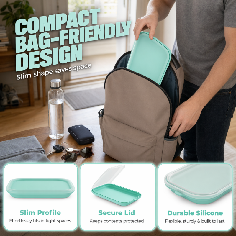 Portable Food Grade Silicone Lunch Box