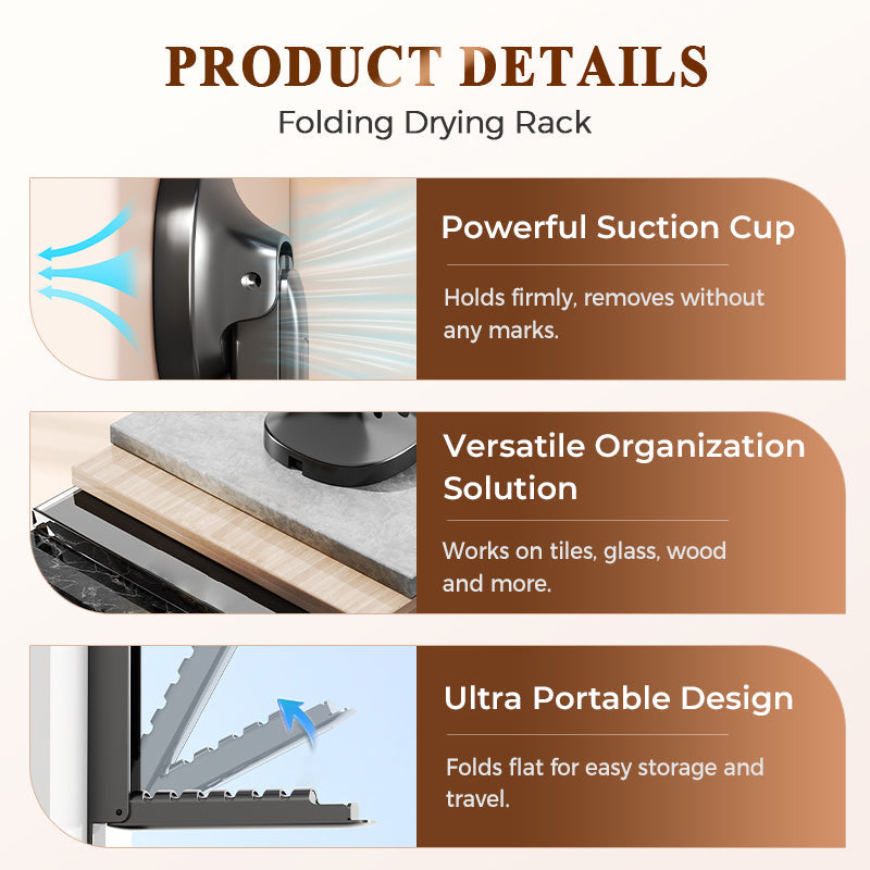 Suction Cup Extendable Folding Drying Rack