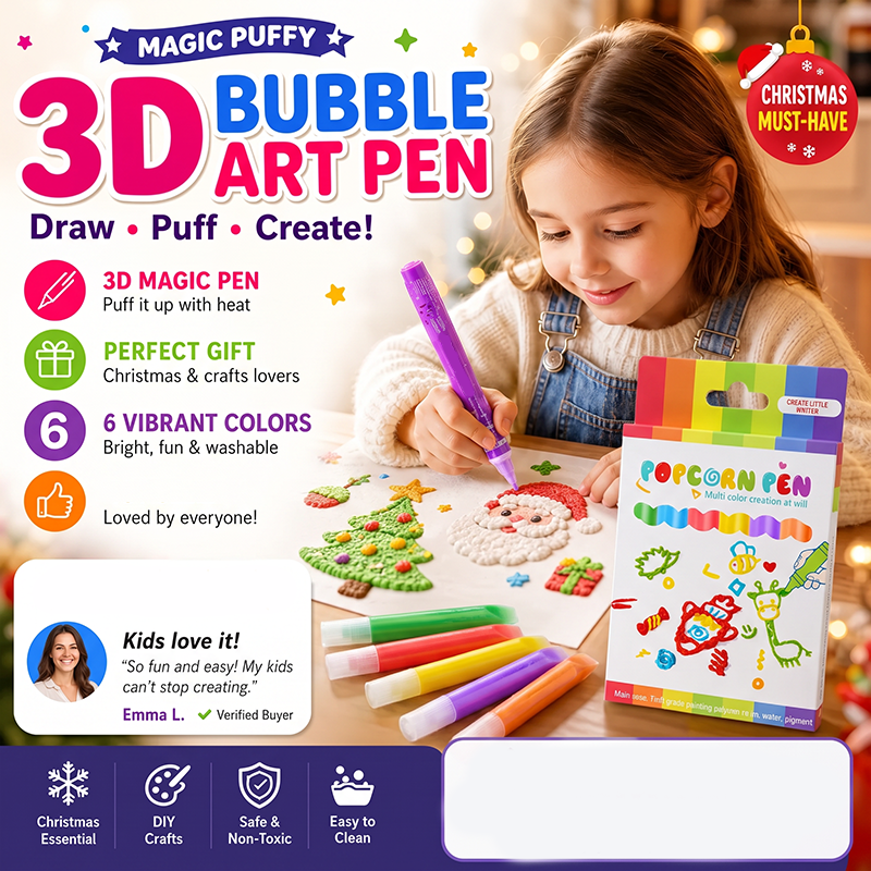 🎁Watch Their Drawings POP!🎁6 pens per box - Magic Puffy Pens