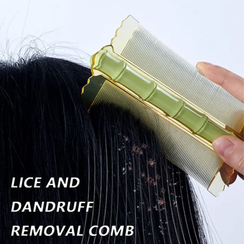 🎋 Don't Panic, It's Just Nits – Bamboo Double-Sided Comb Removes Eggs & Flakes Gently. For Kids, Adults & Pets. UK Stock
