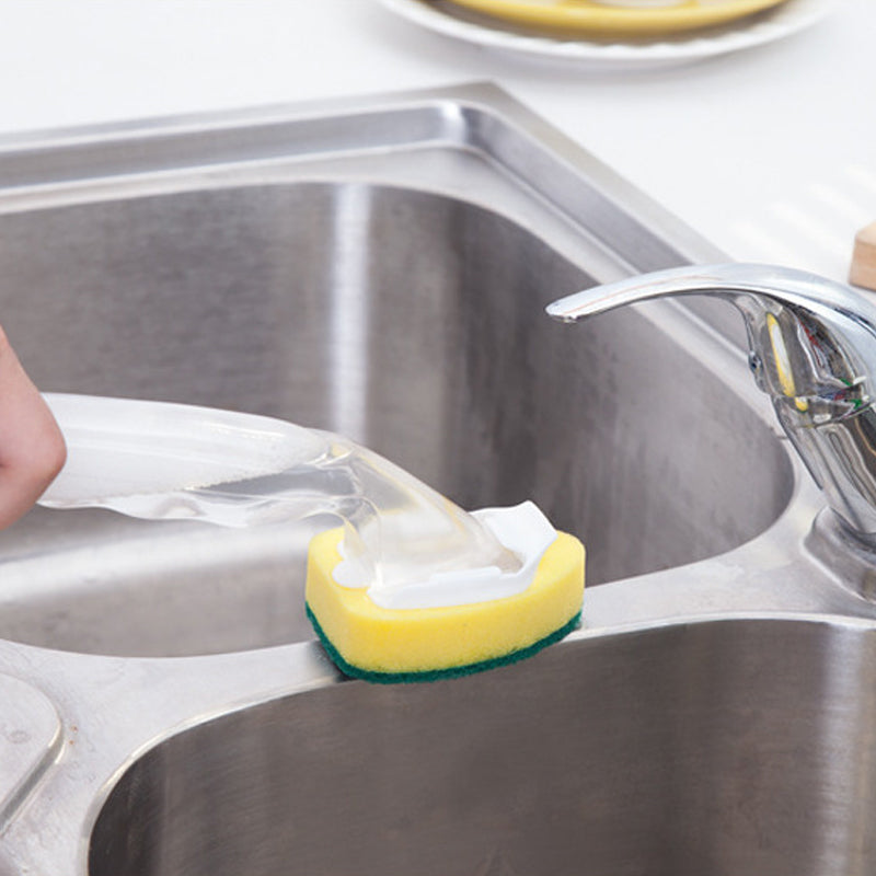 Soap Dispensing Sponge Brush with Detachable Handle