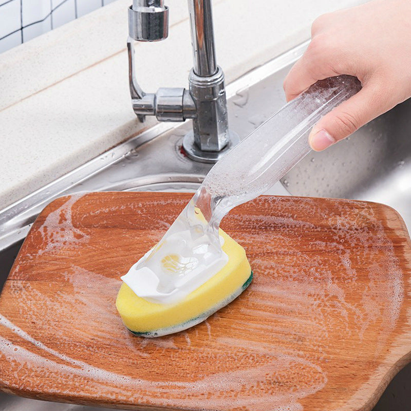 Soap Dispensing Sponge Brush with Detachable Handle