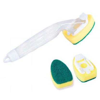 Soap Dispensing Sponge Brush with Detachable Handle
