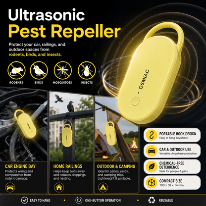 📢📢57% OFF !! ⏰Portable Ultrasonic Pest Repeller with Hanging Hook for Car