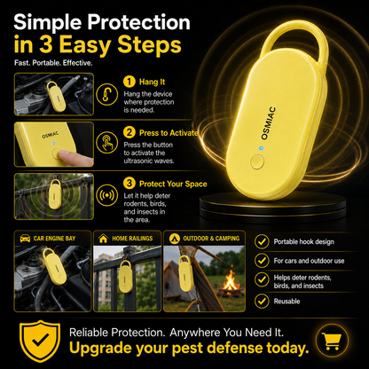 📢📢57% OFF !! ⏰Portable Ultrasonic Pest Repeller with Hanging Hook for Car