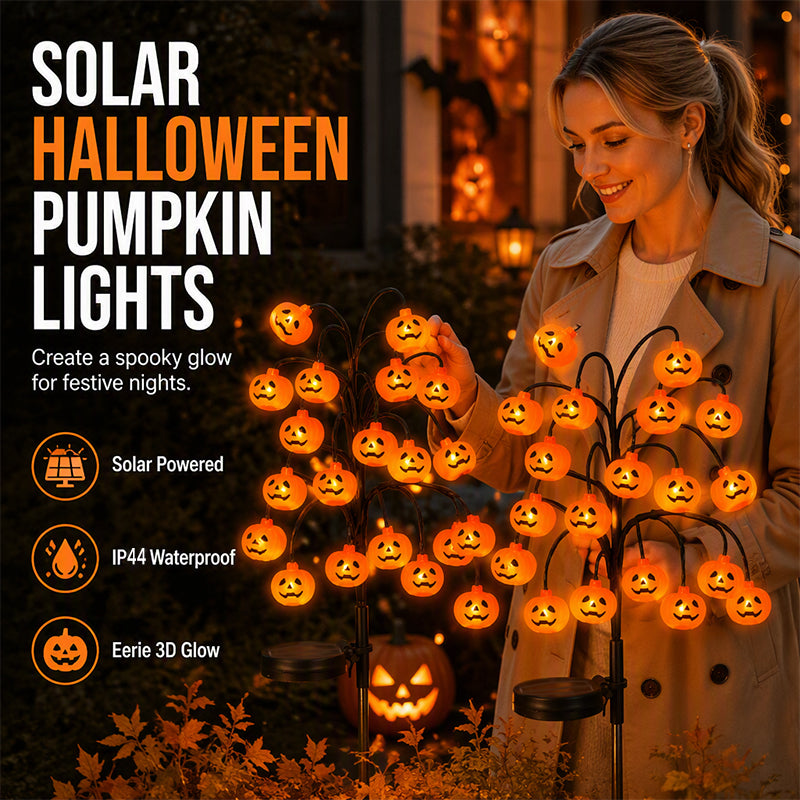 Waterproof Halloween Pumpkin Solar Branch Lights