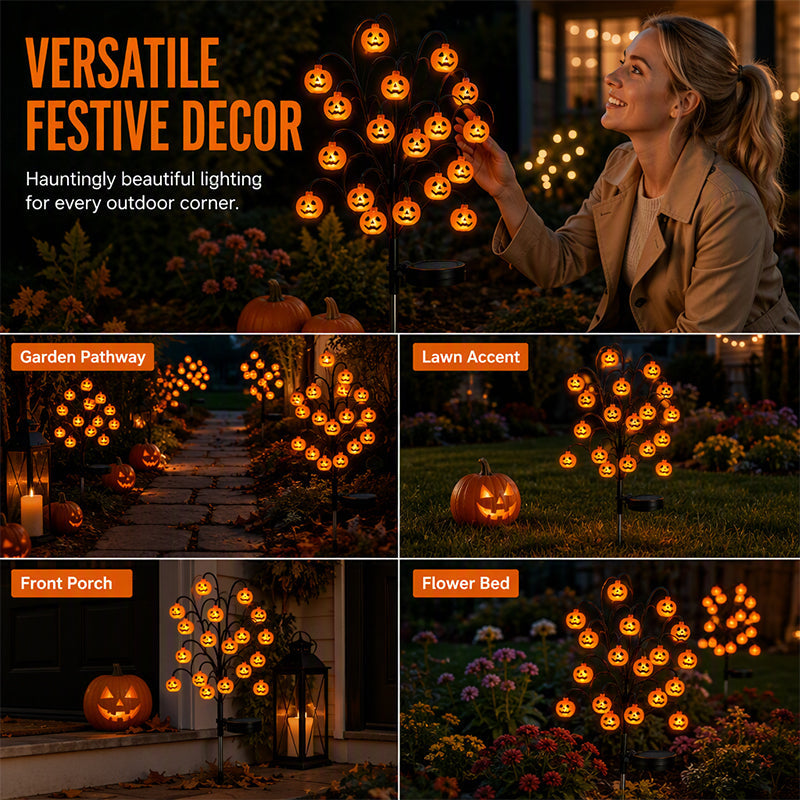 Waterproof Halloween Pumpkin Solar Branch Lights
