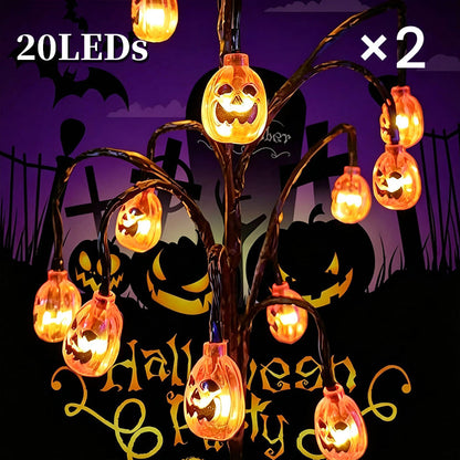 Waterproof Halloween Pumpkin Solar Branch Lights