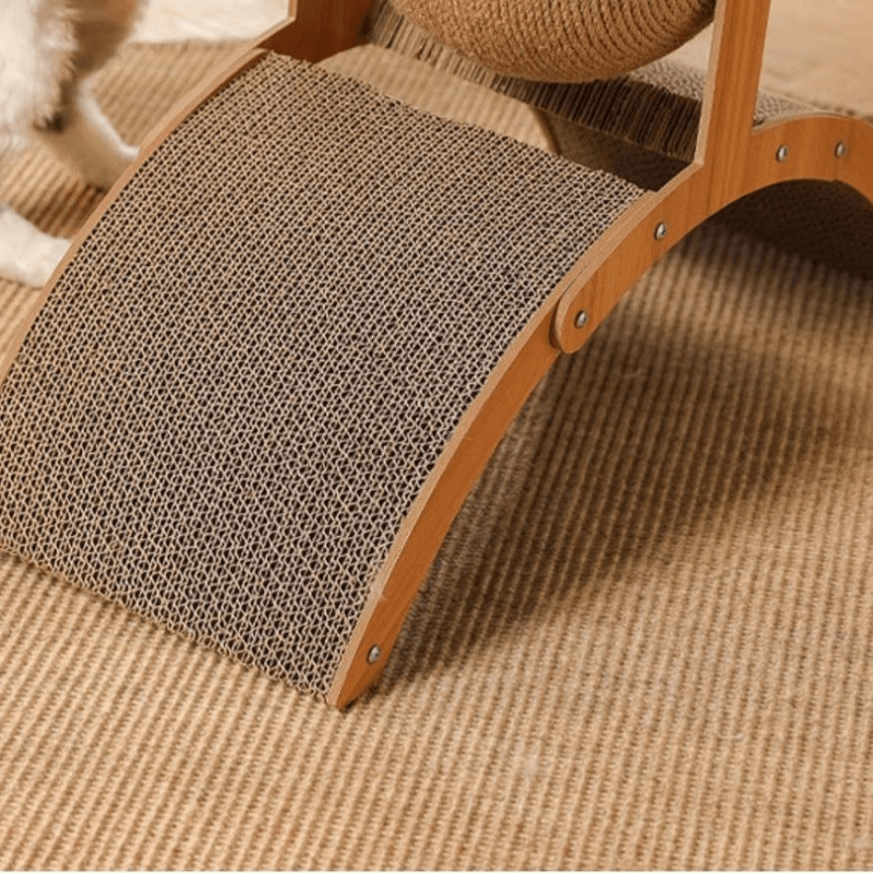 ⏳🔥LIMITED-TIME 50% OFF! ⏰Sisal Cat Scratcher Ball with Cardboard Pad, 2‑in‑1 Cat Scratching Toy, Durable Wooden Frame Cat Scratcher for Indoor Cats, Protect Home Furniture from Cat Claw Damage