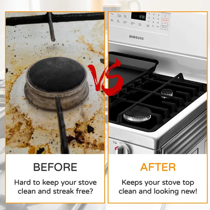 🏆 Last Day Special Price £9.78 ! 🔥Reusable Gas Stove Burner Protectors – Heat-Resistant to 260°C, Non-Stick, Easy Clean! ✨