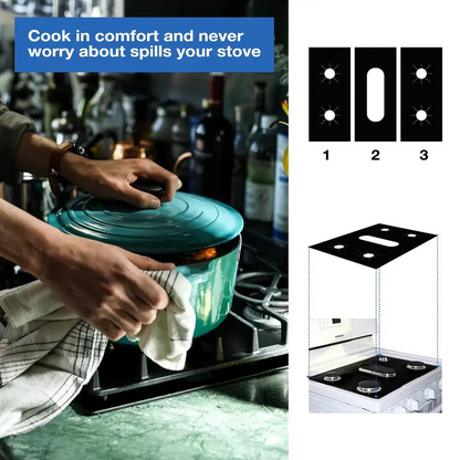 🏆 Last Day Special Price £9.78 ! 🔥Reusable Gas Stove Burner Protectors – Heat-Resistant to 260°C, Non-Stick, Easy Clean! ✨