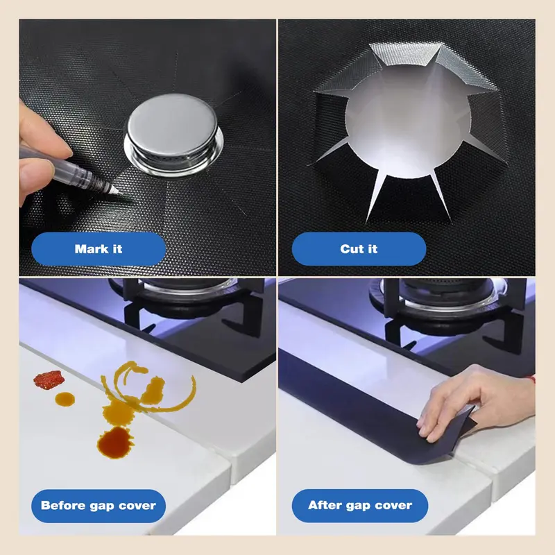 🏆 Last Day Special Price £9.78 ! 🔥Reusable Gas Stove Burner Protectors – Heat-Resistant to 260°C, Non-Stick, Easy Clean! ✨