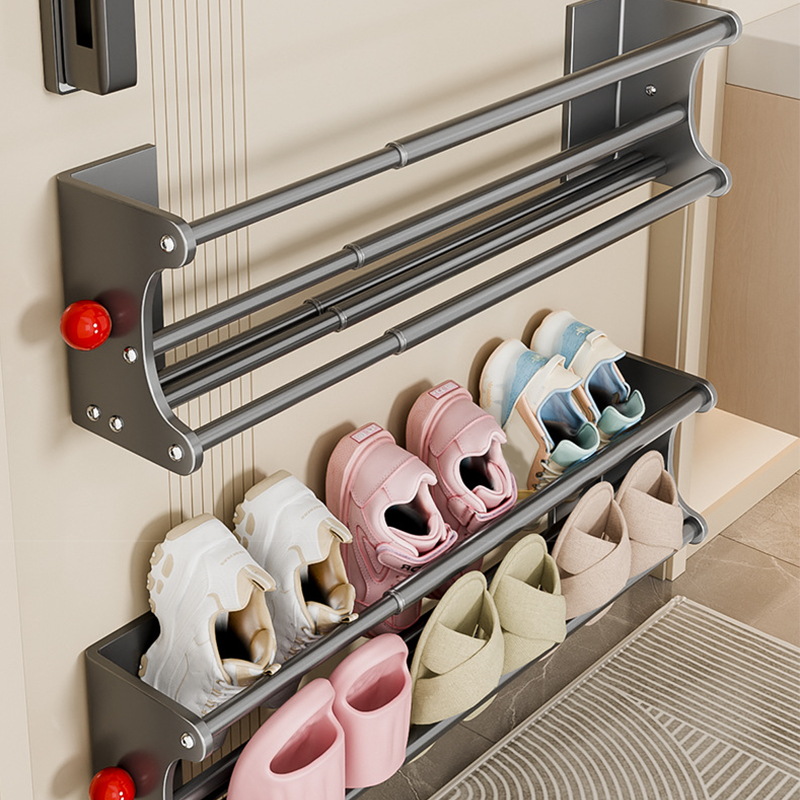 Wall Mounted Shoe Rack No-Drill