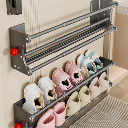 Wall Mounted Shoe Rack No-Drill