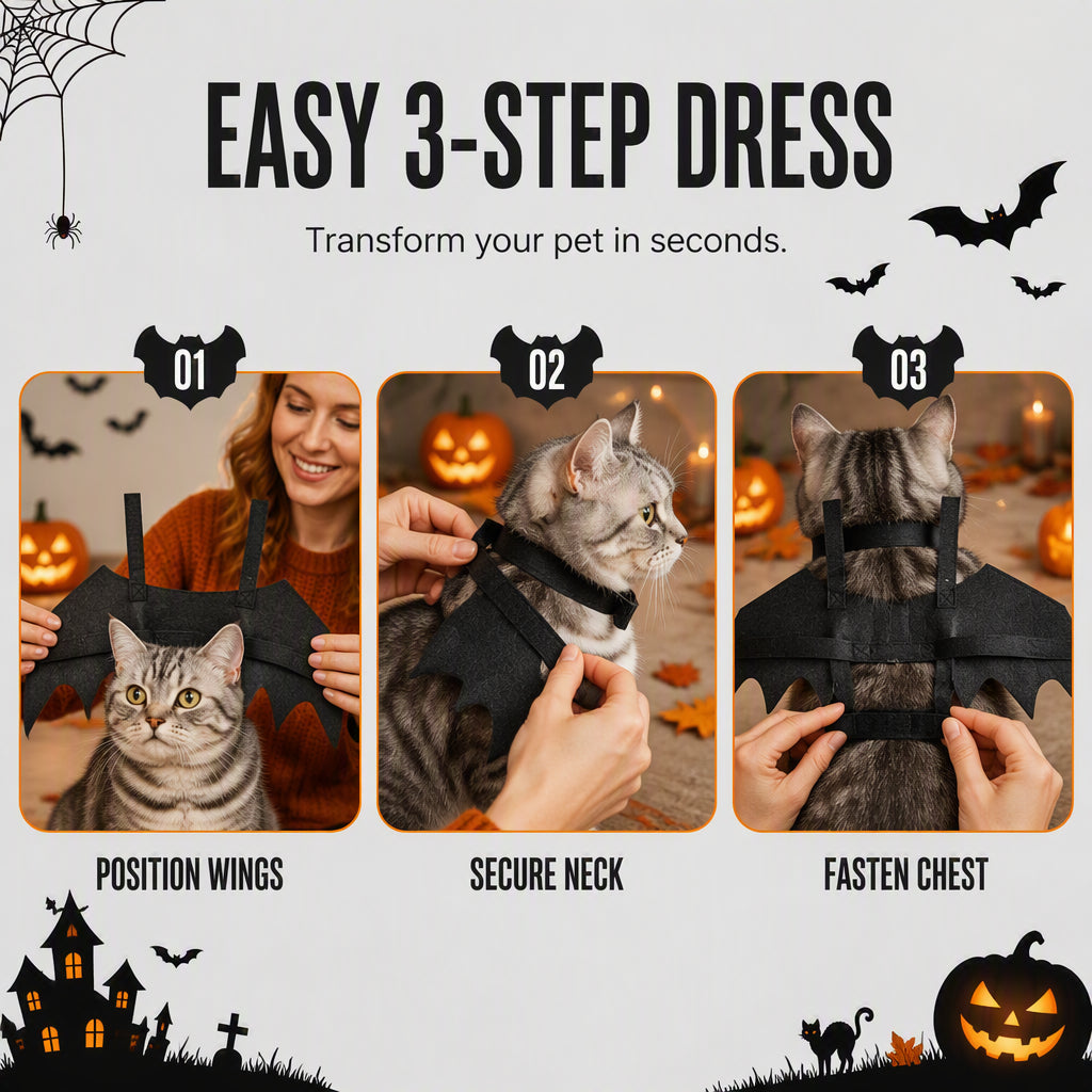 Halloween Pet Bat Wings Costume